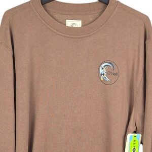 O'Neill Sweatshirt Mens XXL Brown Crewneck Pullover Fleece Long Sleeve Logo New